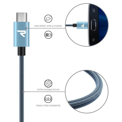  [아마존 핫딜]  [아마존핫딜]Rampow Micro USB Kabel, 2M / 1-Stueck 2A Micro USB Schnellladekabel, Micro USB Kabel Nylon geeignetl fuer Android Smartphones, Samsung Galaxy, HTC, Huawei, Sony, Nexus, Nokia, Kindle