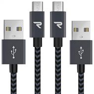 [아마존 핫딜]  [아마존핫딜]Rampow Micro USB Kabel, 1M/2-Stueck, mit Nylon geflochtenes USB Ladekabel 2,4A geeignet fuer Android Smartphones, Samsung Galaxy, HTC, Huawei, Sony, Nexus, Nokia, Kindle und mehr, Sp