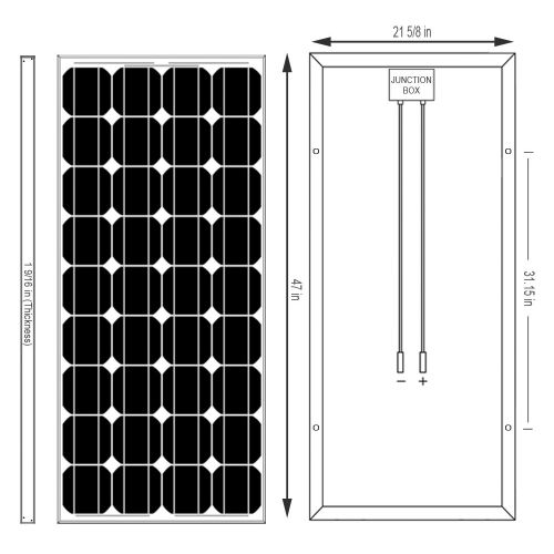  Ramsond 100 Watt 100w W Monocrystalline Photovoltaic PV Solar Panel Module 12V Battery Charging