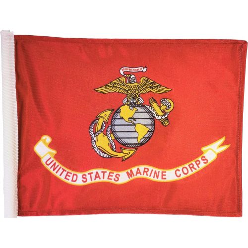  Ramsons Imports Double-Sided Car Flag 12 x 18 - U.S. Marine Corps Emblem, Made in USA