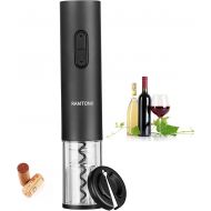 Ramtonx Electric Wine Bottle Opener, Wine Opener Corkscrew Key Set with Foil Cutter,Automatic Reusable Easy Carry Black Wine Opener Gift for Waiter Women in Home Kitchen Party Bar Outdoor