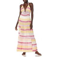 Ramy Brook Women's Standard Striped Freda Coverup Maxi Dress, Sunflower, Large
