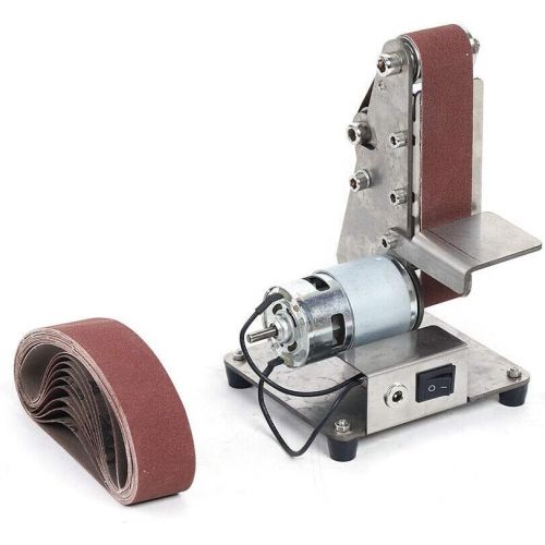  [아마존베스트]RanBB Mini Belt Sander, Multifunctional Polishing Grinding Machine Aluminum Alloy DIY Cutter Edges Sharpener (775 motor)