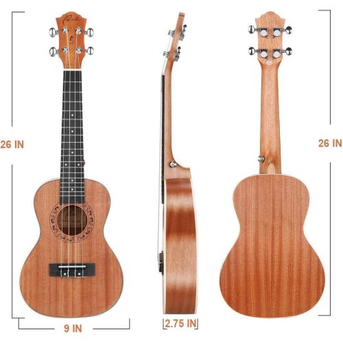  [아마존핫딜][아마존 핫딜] Tenor Ukulele Ranch 26 inch Professional Wooden ukelele Instrument Kit With Free Online 12 Lessons Small Hawaiian Beginner Guitar ukalalee Starter Pack Bundle Gig bag&Tuner& Strap&