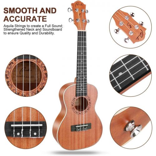  Ranch Left handed Concert Ukulele 23 inch Professional Wooden ukelele Instrument with Padded Gig Bag