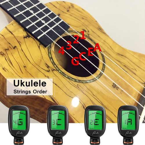  [아마존베스트]Ranch Tuner Professional Clip On for Acoustic/Electric Guitar, Ukulele, Violin, Bass, Banjo & Chromatic Tuning Modes - Classical Black