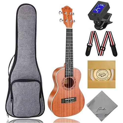  [아마존베스트]Soprano Ukulele Ranch 21 inch Professional Wooden ukelele Instrument Kit With Free Online 12 Lessons Small Hawaiian Guitar Beginner ukalalee Starter Pack Bundle Gig bag&Tuner&Strap