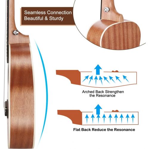  [아마존베스트]Soprano Ukulele Ranch 21 inch Professional Wooden ukelele Instrument Kit With Free Online 12 Lessons Small Hawaiian Guitar Beginner ukalalee Starter Pack Bundle Gig bag&Tuner&Strap