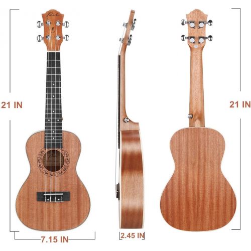  [아마존베스트]Soprano Ukulele Ranch 21 inch Professional Wooden ukelele Instrument Kit With Free Online 12 Lessons Small Hawaiian Guitar Beginner ukalalee Starter Pack Bundle Gig bag&Tuner&Strap