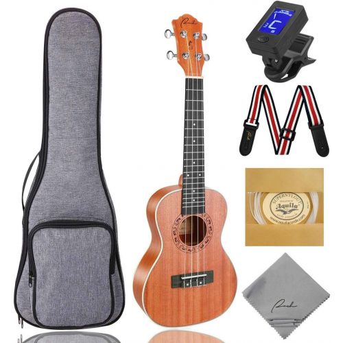  [아마존베스트]Soprano Ukulele Ranch 21 inch Professional Wooden ukelele Instrument Kit With Free Online 12 Lessons Small Hawaiian Guitar Beginner ukalalee Starter Pack Bundle Gig bag&Tuner&Strap