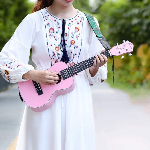  [아마존베스트]Concert Ukulele Ranch 23 inch Professional Wooden ukelele Instrument with Free Online 12 Lessons and Gig Bag - Small Hawaiian Guitar - Rose Pink