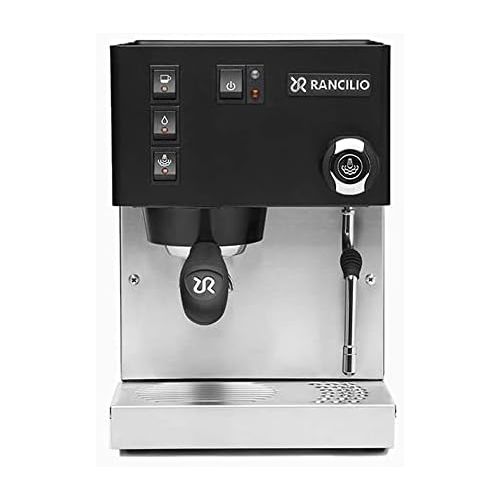  Rancilio Silvia Espresso Machine with Iron Frame and Stainless Steel Side Panels, 11.4 by 13.4-Inch (Updated Black - 2020 Version)