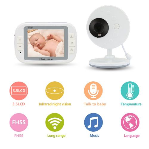  Random Video Baby Monitor with LCD Display Digital Camera Infrared Night Vision Two Way Talk Temperature Monitoring