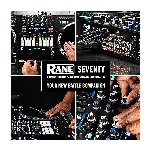  RANE DJ SEVENTY - Two Channel DJ Mixer for Serato DJ with Akai Professional MPC Performance Pads Internal DJ FX and Three Contactless MAG FOUR Faders