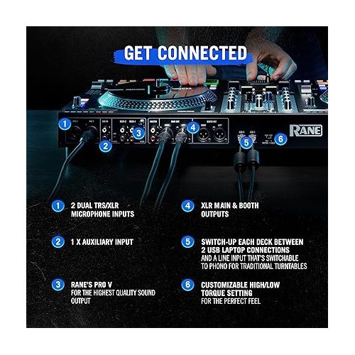  RANE ONE - Complete DJ Set and DJ Controller for Serato DJ with Integrated DJ Mixer, Motorized Platters and Serato DJ Pro Included