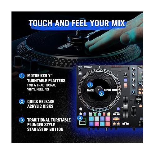  RANE ONE - Complete DJ Set and DJ Controller for Serato DJ with Integrated DJ Mixer, Motorized Platters and Serato DJ Pro Included