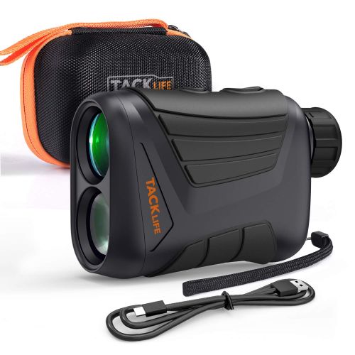  TACKLIFE Hunting Rangefinder 900 Yard, Laser Range Finder 7X with RangeSpeedScanning Model, USB Charging Cable, Wrist Strap, Carrying Case, 14 Mounting Thread for Hunting, Hiking, Outdoo