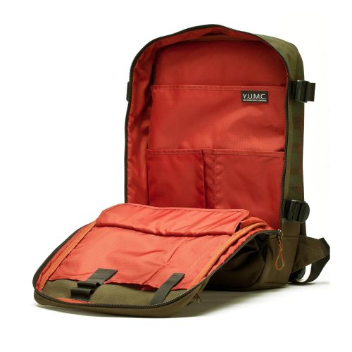  YUMC School Organizer Shoulder 15.6 Inch Ranipak Wave Design Backpack Bag, Olive/Olive Green, One Size