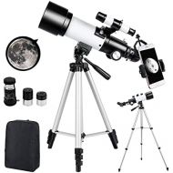 [아마존베스트]Ranipobo Astronomical Telescope, Zoom HD 400/70mm, High Magnification Range with Tripod, Portable, comes with Backpack and Smartphone Adapter, for Adults, Children and Beginners