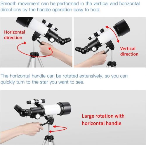  [아마존베스트]Ranipobo Astronomical Telescope, Zoom HD 400/70mm, High Magnification Range with Tripod, Portable, comes with Backpack and Smartphone Adapter, for Adults, Children and Beginners