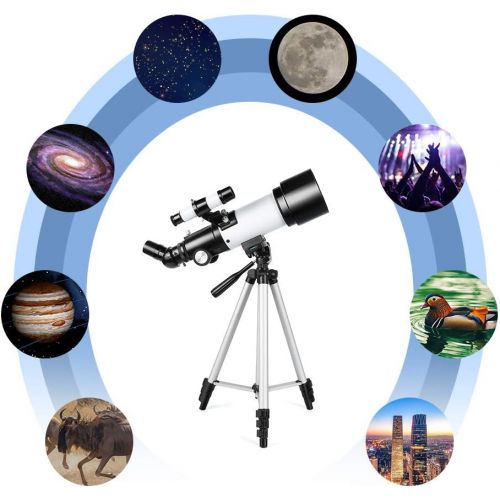  [아마존베스트]Ranipobo Astronomical Telescope, Zoom HD 400/70mm, High Magnification Range with Tripod, Portable, comes with Backpack and Smartphone Adapter, for Adults, Children and Beginners