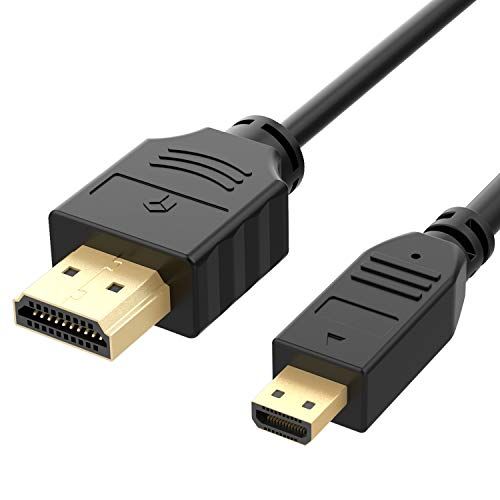  [아마존베스트]Rankie Micro HDMI to HDMI Cable, Supports Ethernet, 3D, 4K and Audio Return, 6 Feet