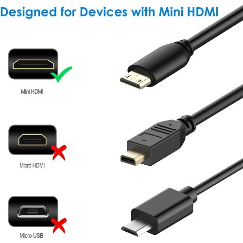  Rankie Mini HDMI to HDMI Cable, High Speed Supports Ethernet 3D and Audio Return (6 Feet)