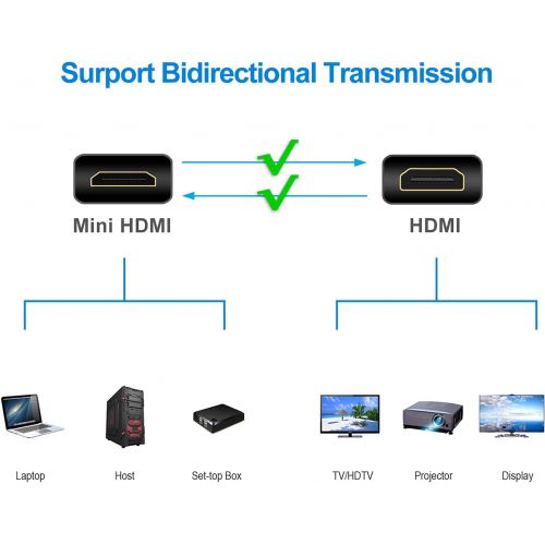  Rankie Mini HDMI to HDMI Cable, High Speed Supports Ethernet 3D and Audio Return (6 Feet)