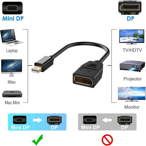  [아마존베스트]Rankie Mini DisplayPort to DisplayPort Adapter, 4K Resolution Converter, Black