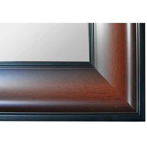  Raphael Rozen , Modern , Hanging Framed Wall Mounted Mirror, Mahogany (30x40)