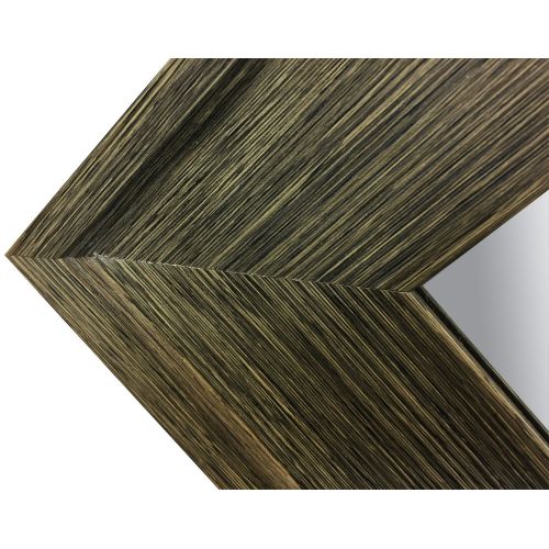  Raphael Rozen Hanging Framed Wall Mounted Mirror Classic, Elegant Rectangular, Distressed Wood Finish Brushed Olive Colored Frame Perfect for Bathrooms and Interior Living Spaces