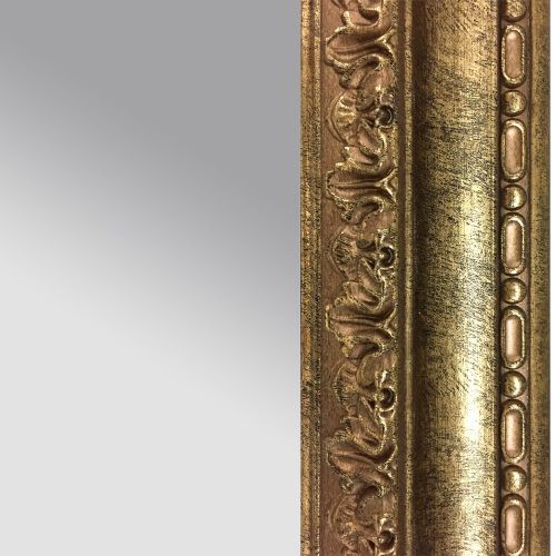  Raphael Rozen , Classic, Vintage, Hanging Framed Wall Mounted Mirror, Vintage Brushed Gold, Carved Frame