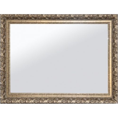  Raphael Rozen , Classic, Vintage, Hanging Framed Wall Mounted Mirror, Satin Gold, Carved Frame