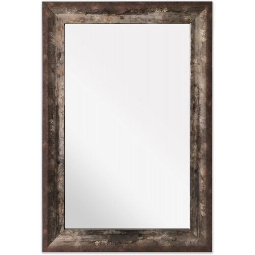  Raphael Rozen Elegant, Modern, Classic, Vintage, Traditional, Rustic, Hanging Framed Wall Mounted Mirror Modern Pewter W/Scoop (Copper, 30x40)