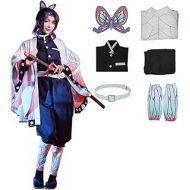 할로윈 용품Rarashik Halloween Cloak Outfit Womens Kochou Shinobu Kimono Cosplay Costume
