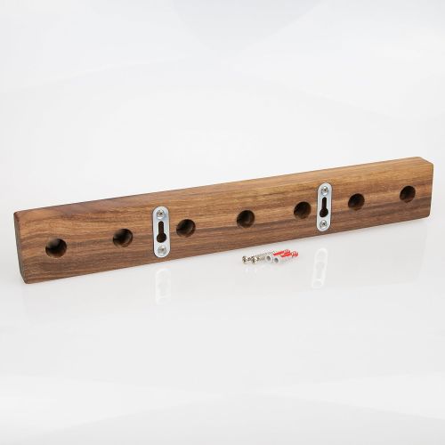  Rasch Design Messerhalter magnetisch | Gerade Oder schrag | 23cm bis 36,5cm | Buche, Ahorn, Eiche, Kirsche Oder Nussbaum Massivholz | Magnethalter aus Holz Ohne Messer (Nussbaum, Gerade, 36cm)