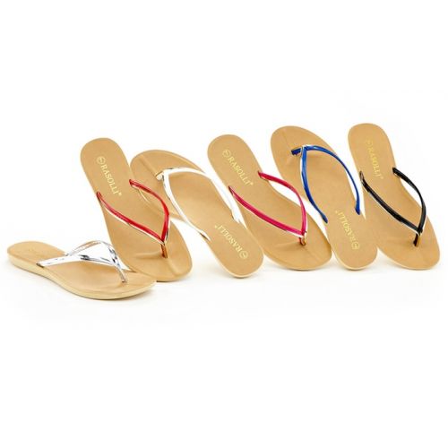  Rasolli Womens 2-Tone Thong Sandals