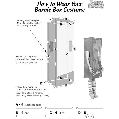  할로윈 용품Rasta Imposta Barbie Box Adult Costume