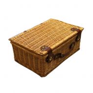 RatcBacx Handmade Wicker Basket with lid Insulated Multi-Season Outdoor Home Portable Picnic Set with Handle Shopping Available-B 45x32x18cm