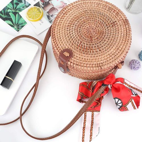  Rattan Bags for Women, Handwoven Bamboo Beach Bag Bali Ata Straw Shoulder Bags