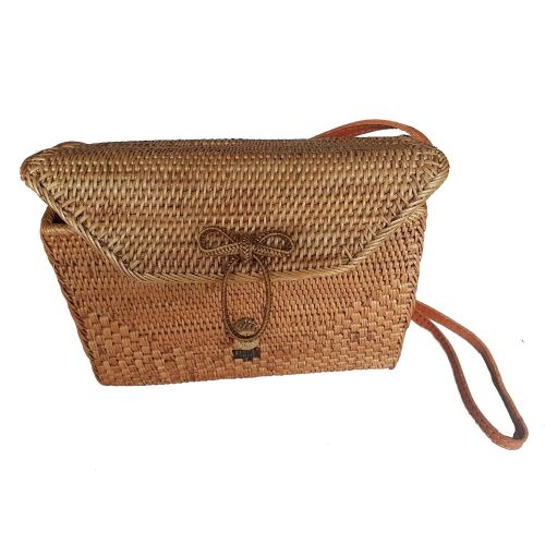  Rattan Nation - Rectangular Woven Rattan Bag, Ata Basket Bag