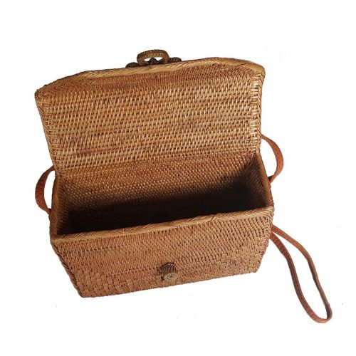  Rattan Nation - Rectangular Woven Rattan Bag, Ata Basket Bag