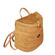 Rattan Nation - Woven Rattan Backpack Bag, Basket Bag