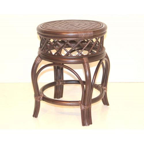  Rattan Wicker Furniture Ginger Handmade Rattan Wicker Stool Fully Assembled Dark Brown