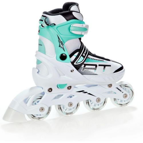  RAVEN 4in1 Inlineskates/Triskates/Rollschuhe/Schlittschuhe Profession White/Mint verstellbar + Schuetzer Croxer Finesse