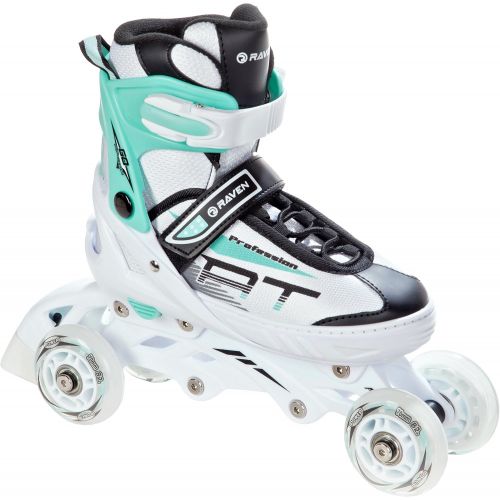  RAVEN 4in1 Inlineskates/Triskates/Rollschuhe/Schlittschuhe Profession White/Mint verstellbar + Schuetzer Croxer Finesse