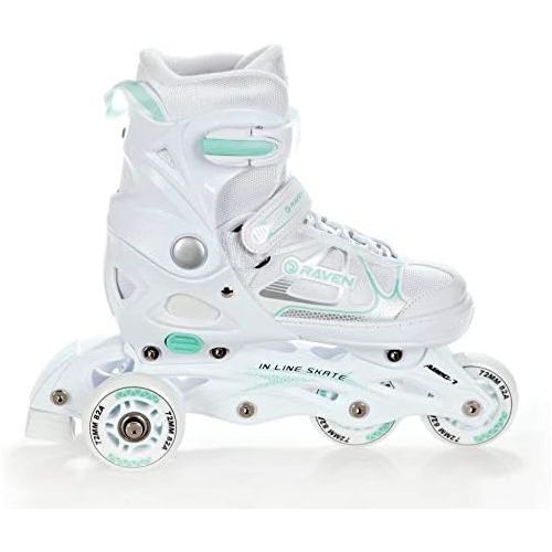  4in 1Inline/Triskates/Quad Adjustable Roller skates/Ice Skates Raven Spirit White/Mint