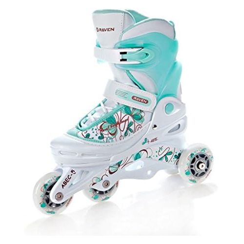  Raven 2in1 oder 3in1 Inline Skates Inliner Triskates Rollschuhe Laguna White/Mint verstellbar