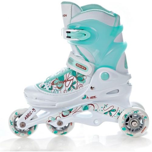  Raven 2in1 oder 3in1 Inline Skates Inliner Triskates Rollschuhe Laguna White/Mint verstellbar