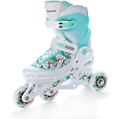  Raven 2in1 oder 3in1 Inline Skates Inliner Triskates Rollschuhe Laguna White/Mint verstellbar